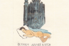 Andrejs Maris Eizans, Exlibris Aivars Kalejs, C8, col., 11.3x7.3, 2019