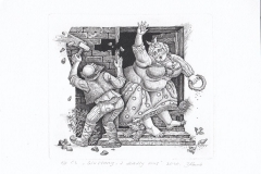 Irina Kozub, Exlibris Luigi Bergomi ''7 deadly sins- Gluttony'', C3, 15x17 cm, 2020