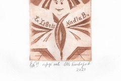 Ivan Bachvarov, Exlibris Nadia Bachvarova, C3, 10x12 cm, 2021